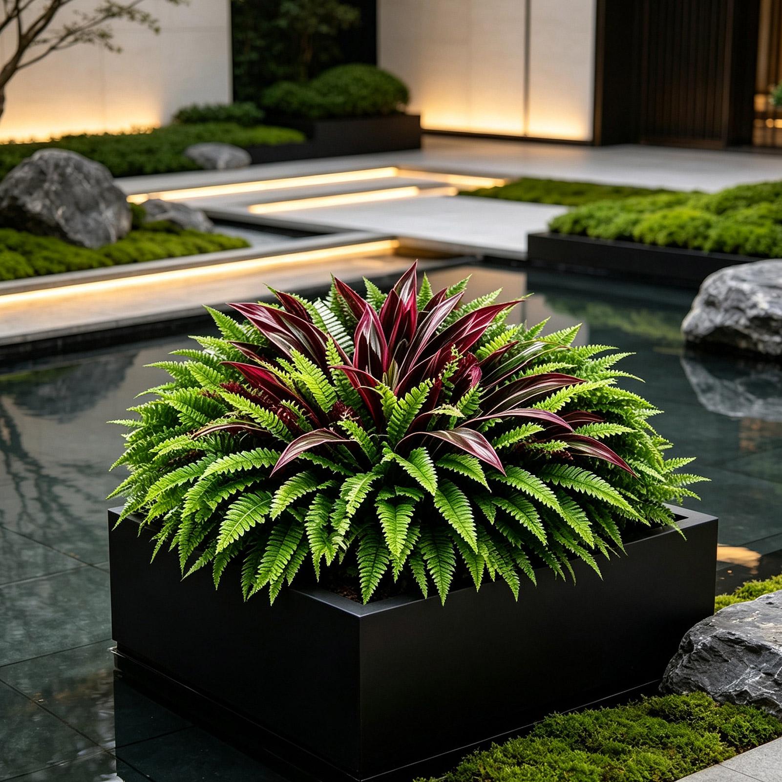 Bonsai Garden Restaurant - Felci Artificiali per Esterni, Decorazioni in