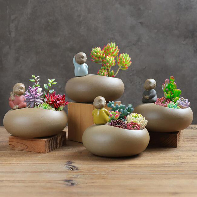 Bonsai Garden Art - Vaso da fiori monaco in ceramica