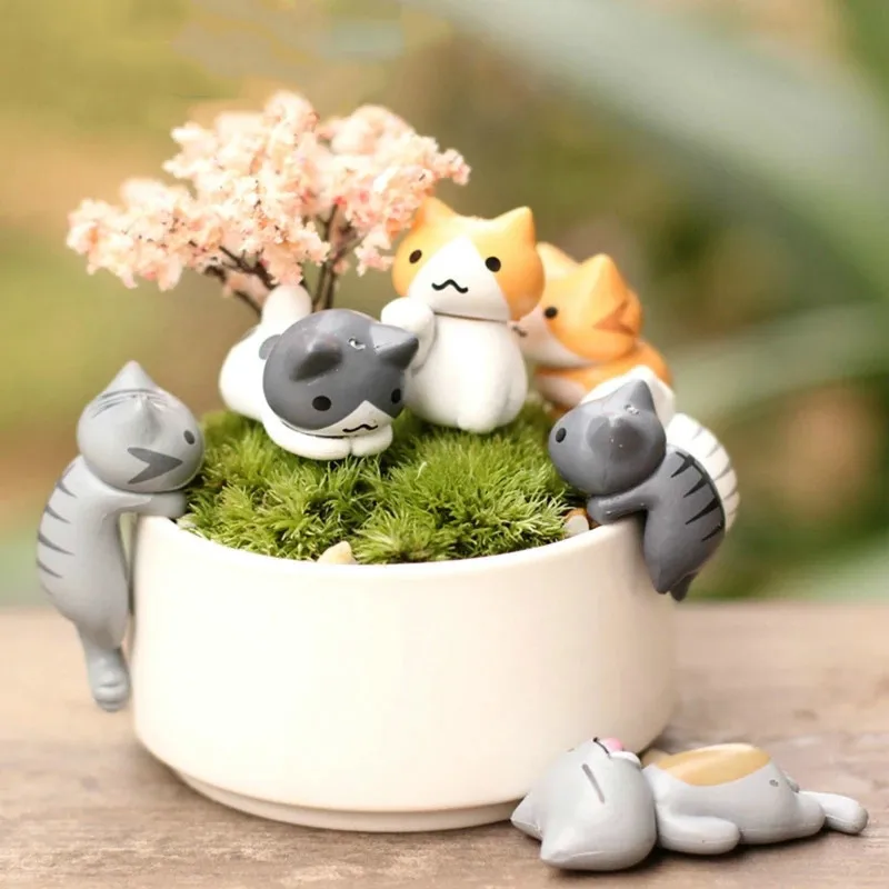 Bonsai Garden Gift - 6 pezzi/set cartone animato gatto fortunato